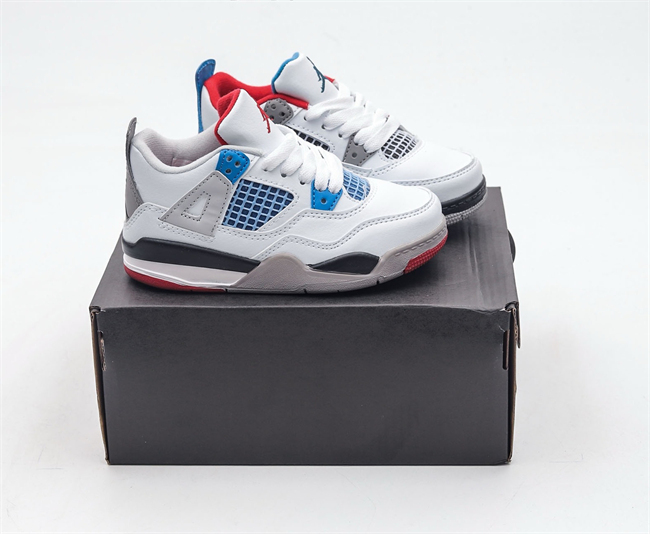 Youth Running weapon Super Quality Air Jordan 4 White Shoes 046